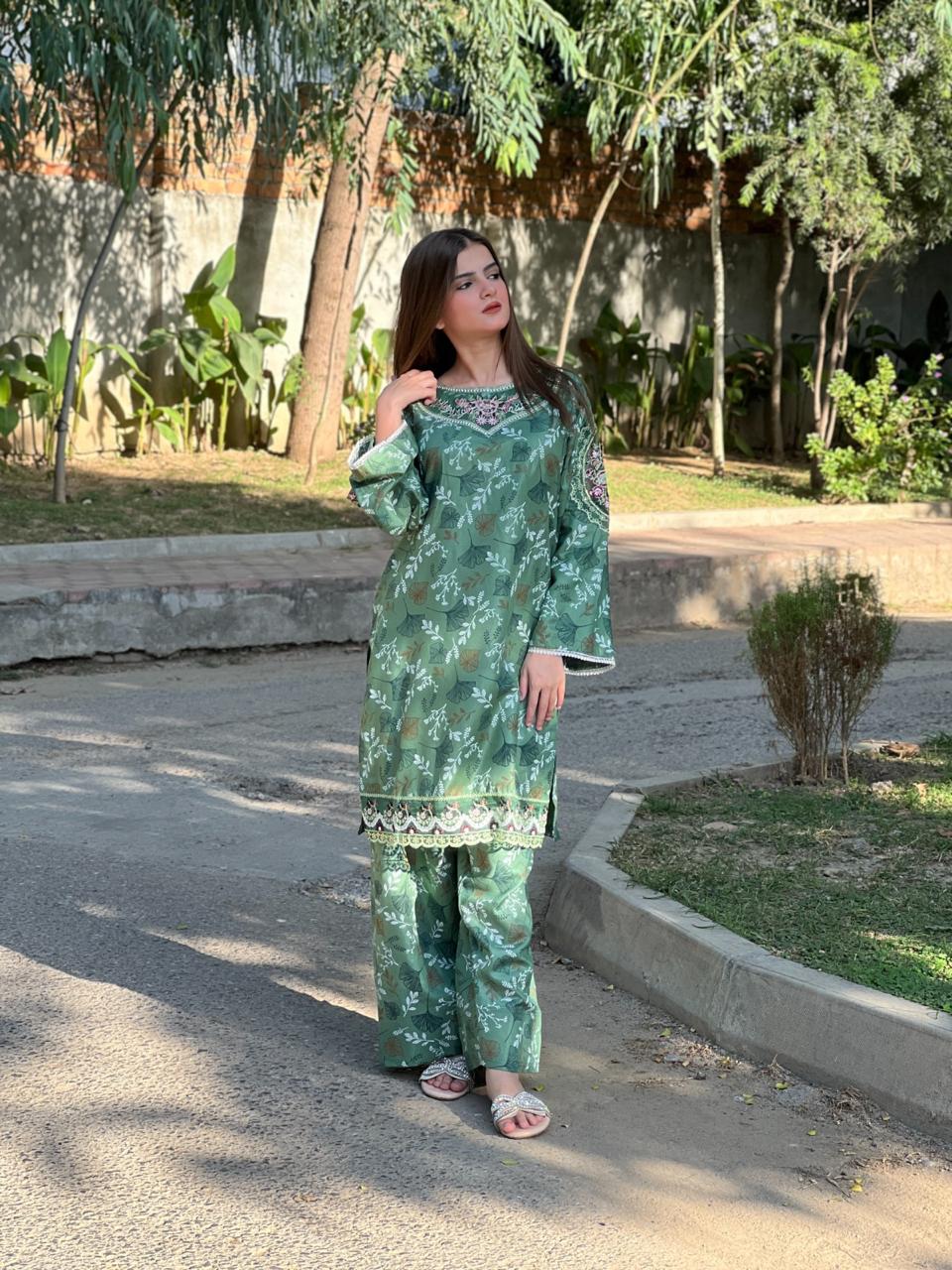 Pistachio Embroided 2 pc
