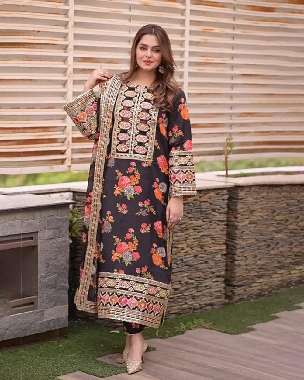 Chandni Embroided 3 pc