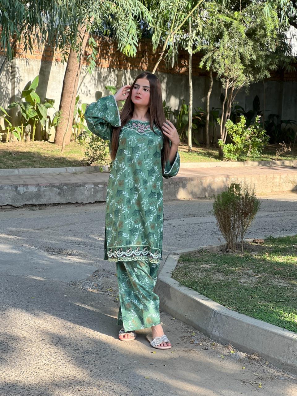 Pistachio Embroided 2 pc